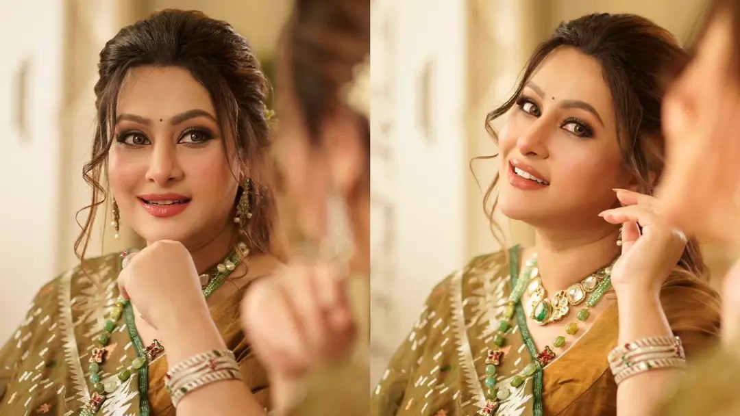 জামদানি আর ফুলের খোঁপায় পূর্ণিমার মায়াবী সাজ, মুগ্ধ ভক্তরা